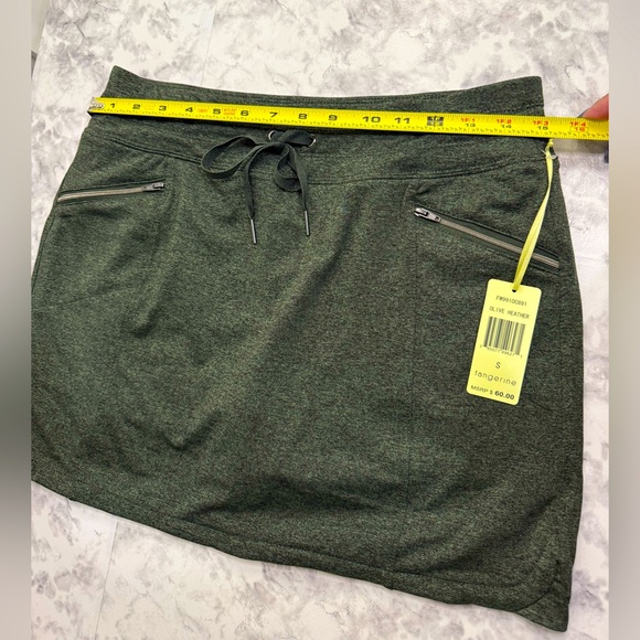 Tangerine Skort Short Olive Drawstring Zipper Pockets Sz Small pickleball,Tennis - Picture 4 of 11